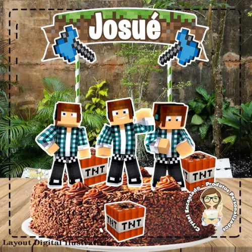 Topo de Bolo Authentic Games - Ref 0171 Arquivo Digital