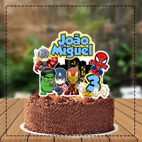 Topo de Bolo Avengers - Ref 4778 Arquivo Digital