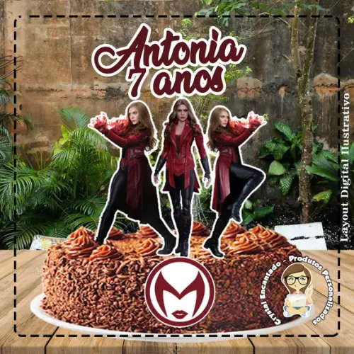 Topo de Bolo Avengers Feiticeira - Ref 5213 Arquivo Digital