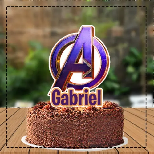 Topo de Bolo Avengers Logos - 4145 Arquivo Digital
