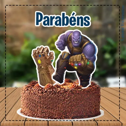 Topo de Bolo Avengers Thanos - Ref 5216 Arquivo Digital