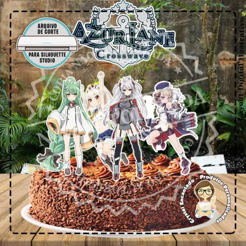 Topo de Bolo Azur Lane - Ref 2453 Arquivo Digital