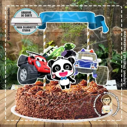 Topo de Bolo Babybus Monster Truck- Ref 3767 Arquivo Digital