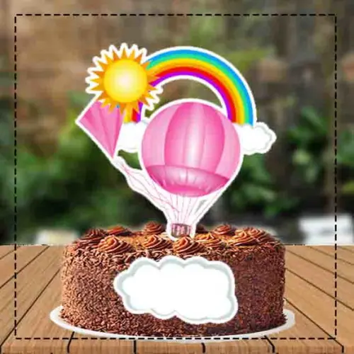 Topo de Bolo Balão Rosa - Ref 3624 Arquivo Digital