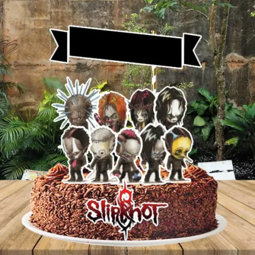 Topo de Bolo Banda Slipknot - 2565 Arquivo Digital