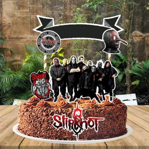Topo de Bolo Banda Slipknot - 2564 Arquivo Digital