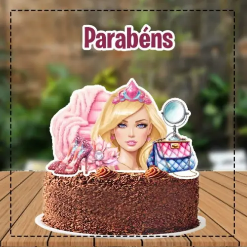 Topo de Bolo Barbie - Ref 4855 Arquivo Digital