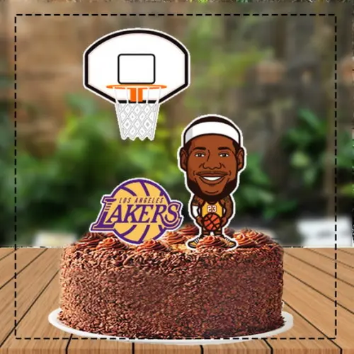 Topo de Bolo Basquete Lakers - Ref 1440 Arquivo Digital