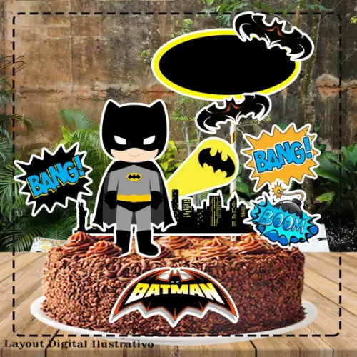 Topo de Bolo Batman - Ref 0266 Arquivo Digital