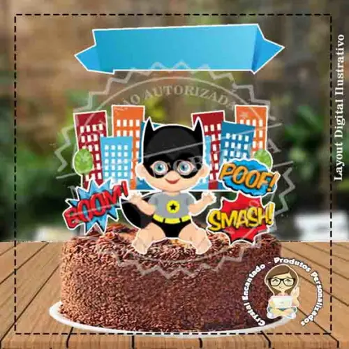 Topo de Bolo Batman Baby - Ref 1230 Arquivo Digital