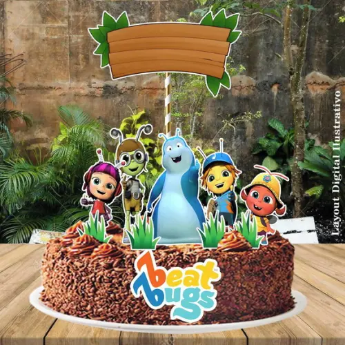 Topo de Bolo Beat Bugs - Ref 0276 Arquivo Digital