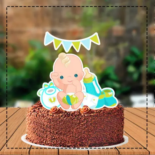 Topo de Bolo Bebe Cabelo Loirinho - Ref 3964 Arquivo Digital