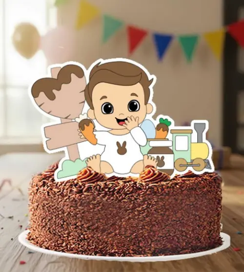 Topo de Bolo Bebe Chocolate - 6754 Arquivo Digital