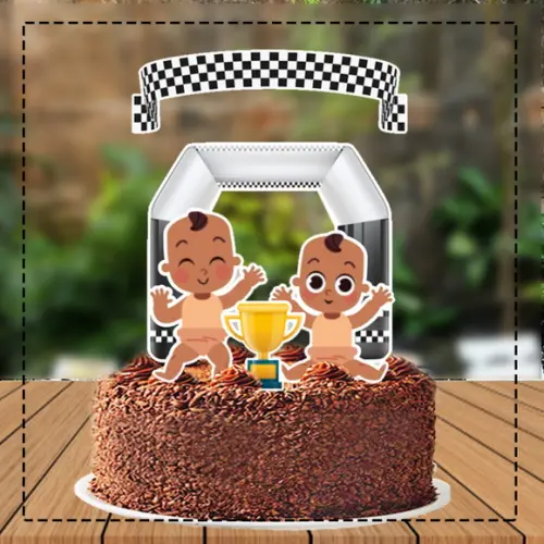 Topo de Bolo Bebe Corrida - Ref 3079 Arquivo Digital