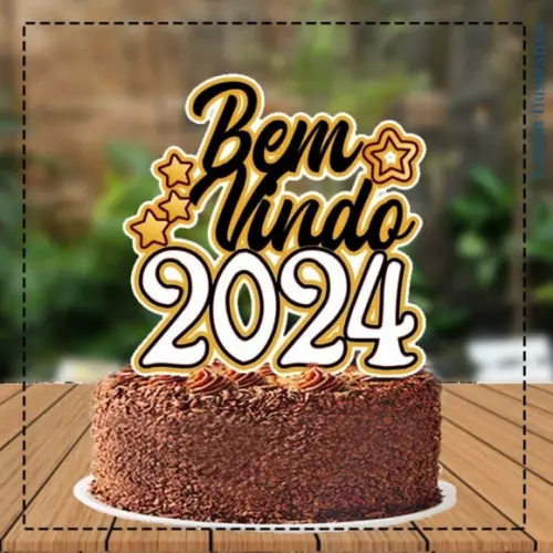 Topo de Bolo Bem Vindo 2024 - Ref 5382 Arquivo Digital
