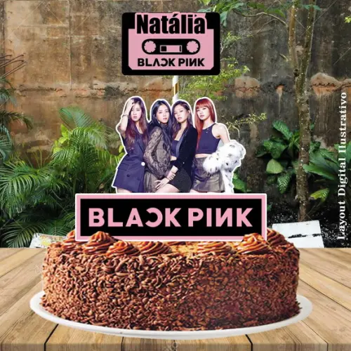 Topo de Bolo Black Pink - Ref 0437 Arquivo Digital