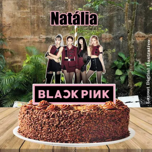 Topo de Bolo Black Pink - Ref 0436 Arquivo Digital