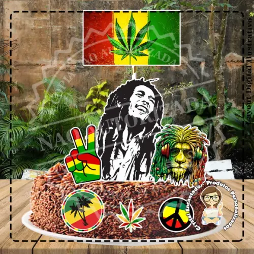 Topo de Bolo Bob Marley - 0794 Arquivo Digital