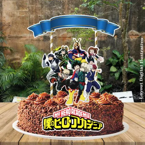 Topo de Bolo Boku no Hero - Ref 0472 Arquivo Digital