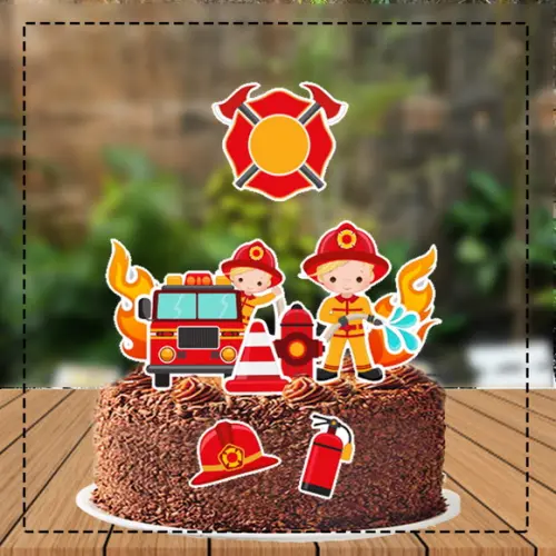 Topo de Bolo Bombeiros - Ref 0479 Arquivo Digital