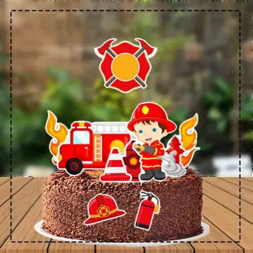 Topo de Bolo Bombeiros - Ref 0485 Arquivo Digital