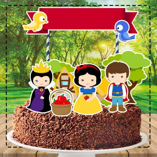 Topo de Bolo Branca de Neve - 0528 Arquivo Digital