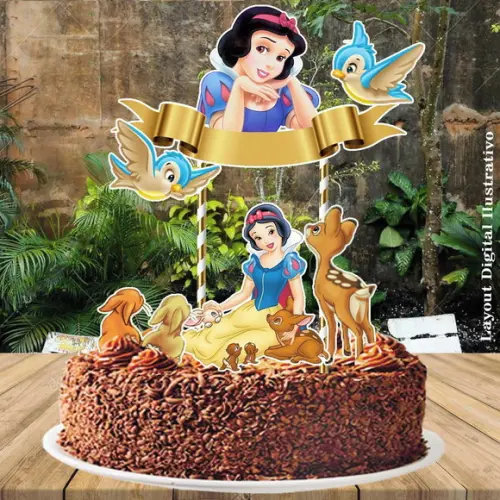 Topo de Bolo Branca de Neve - 2643 Arquivo Digital