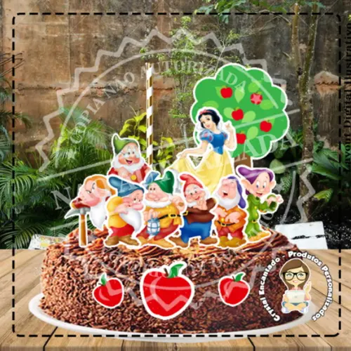 Topo de Bolo Branca de Neve - 2851 Arquivo Digital