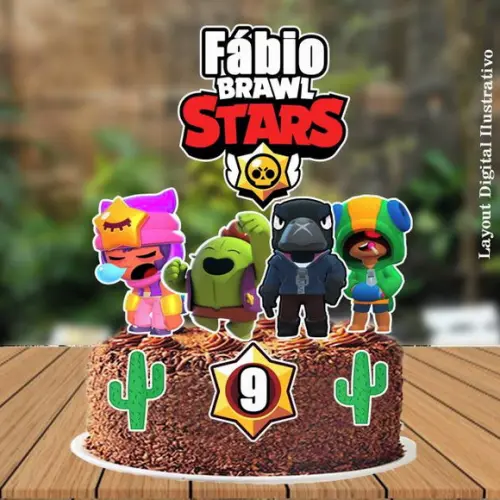 Topo de Bolo Brawl Stars - 0536 Arquivo Digital