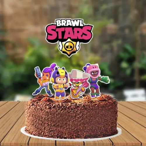 Topo de Bolo Brawl Stars Feminino - 0544 Arquivo Digital