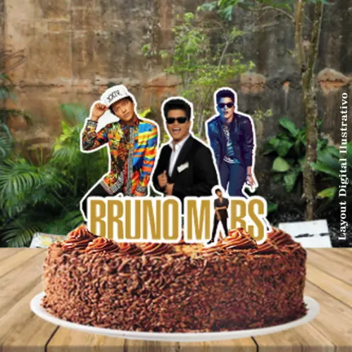 Topo de Bolo Bruno Mars - Ref 0802 Arquivo Digital