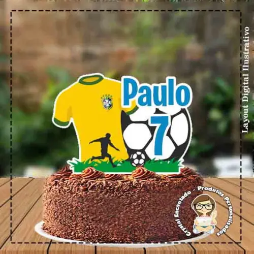 Topo de Bolo Camisa Brasil - 1547 Arquivo Digital