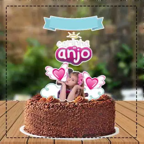 Topo de Bolo Carinha de Anjo - Ref 1535 Arquivo Digital