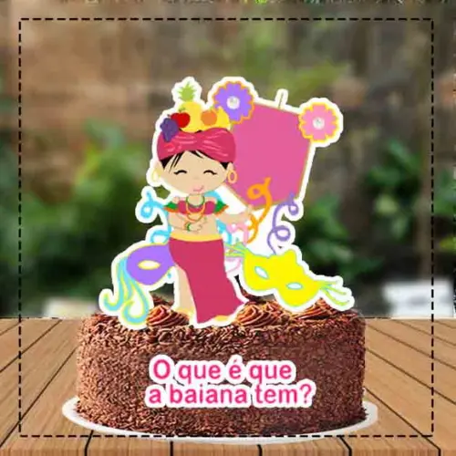 Topo de Bolo Carnaval Baianinha - 1526 Arquivo Digital