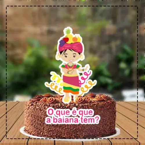 Topo de Bolo Carnaval Baiana Menina - 1525 Arquivo Digital