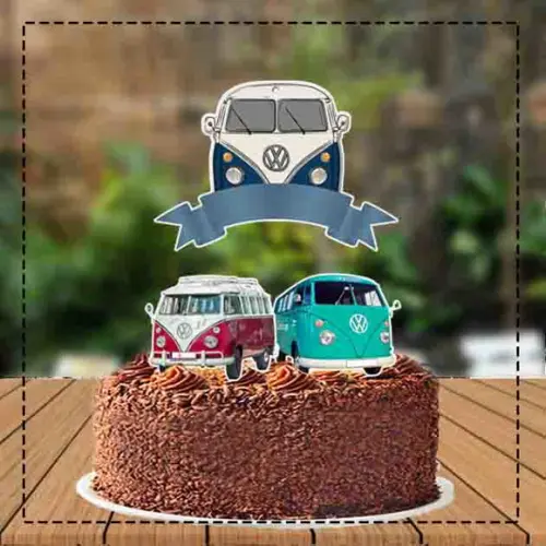 Topo de Bolo Carros Antigos Kombi - 2169 Arquivo Digital