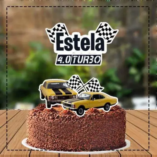 Topo de Bolo Carros Antigos Opala - 4025 Arquivo Digital