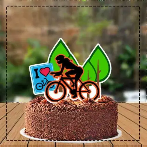 Topo de Bolo Ciclista Feminino - Ref 1462 Arquivo Digital