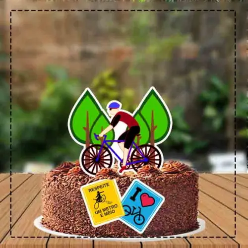 Topo de Bolo Ciclista Masculino - Ref 1461 Arquivo Digital