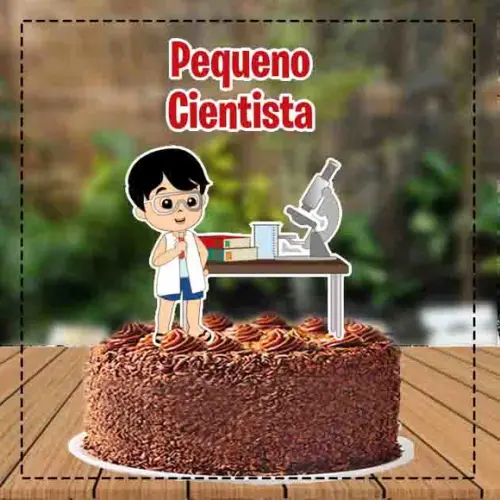 Topo de Bolo Cientista - Ref 1615 Arquivo Digital