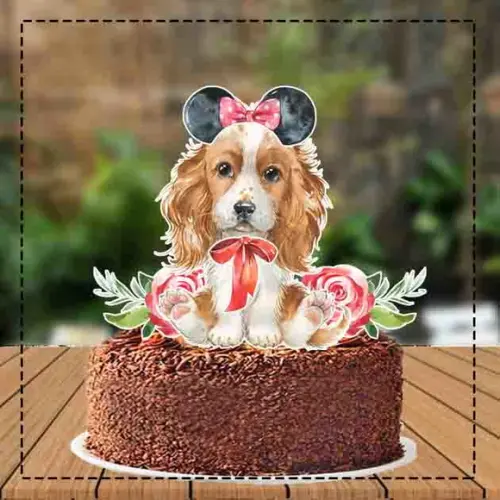 Topo de Bolo Cocker Spaniel - Ref 3498 Arquivo Digital