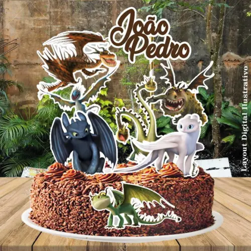 Topo de Bolo Como Treinar Seu Dragao - 0706 Arquivo Digital