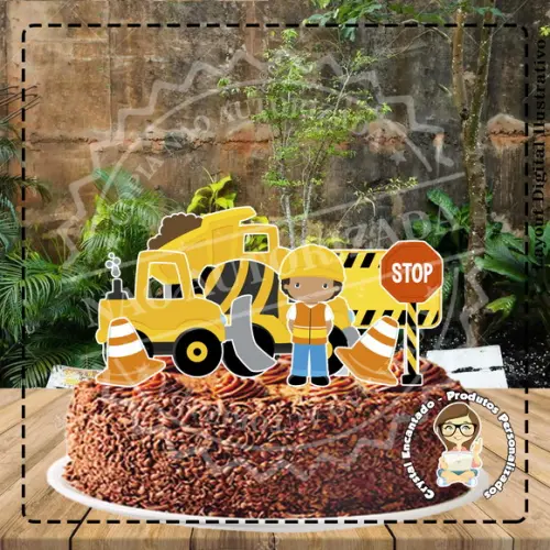 Topo de Bolo Construçao - 0720 Arquivo Digital