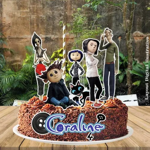 Topo de Bolo Coraline - 0748 Arquivo Digital