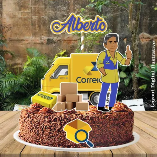 Topo de Bolo Correios - 0731 Arquivo Digital