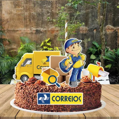 Topo de Bolo Correios - 0730 Arquivo Digital