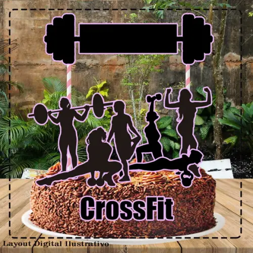 Topo de Bolo Crossfit Feminino - Ref 0047 Arquivo Digital