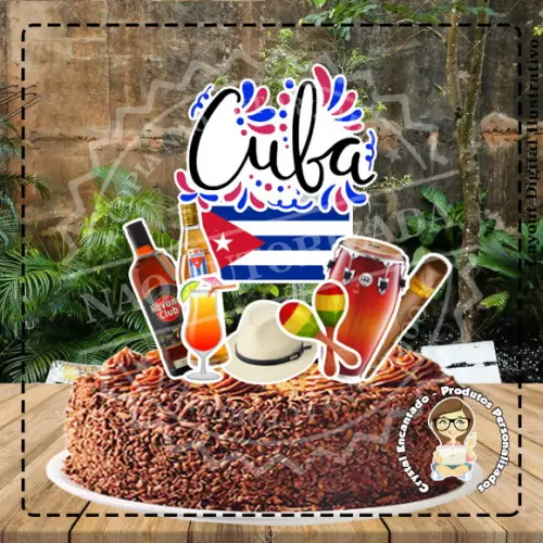 TOPO DE BOLO CUBA - REF 2992 ARQUIVO DIGITAL