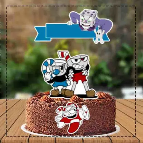 Topo de Bolo Cuphead - 3658 Arquivo Digital