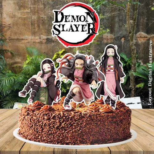 Topo de Bolo Demon Slayer - 0507 Arquivo Digital